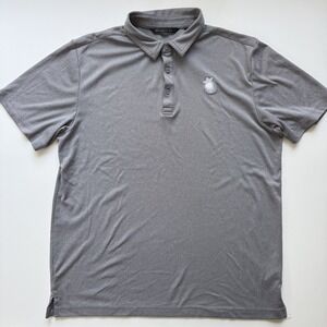 TRAVIS MATHEW King‎ of Golf Short Sleeve Polo Shirt Mens Large Gray Embroidered